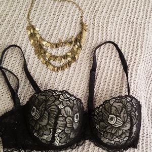 36b black and cream bra